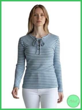 Michael Kors Striped Ribbed Knit Shirt